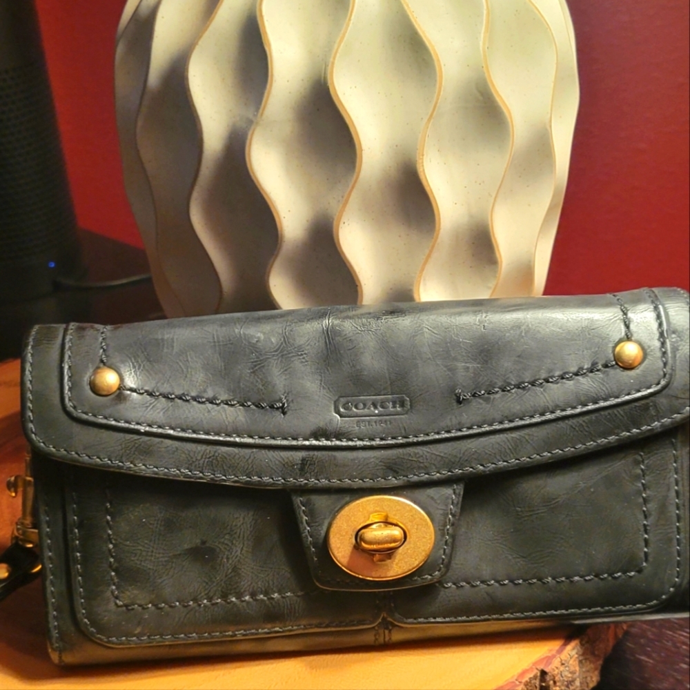 Coach Leather Turnlock Large Wallet